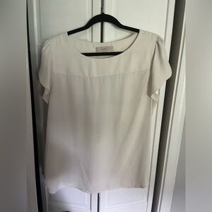 Loft short sleeve off-white top, size L